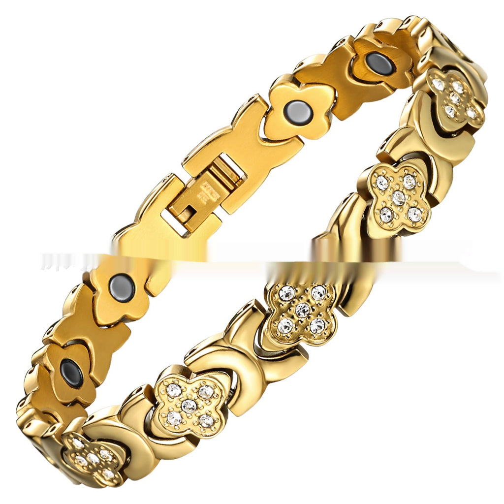 Titanstahl-Armband mit Kleeblatt-Design – Bild 4 | LuxeStyle