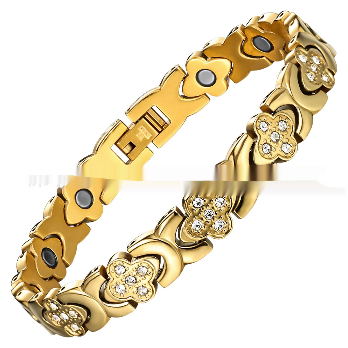 Titanstahl-Armband mit Kleeblatt-Design – Bild 4 | LuxeStyle