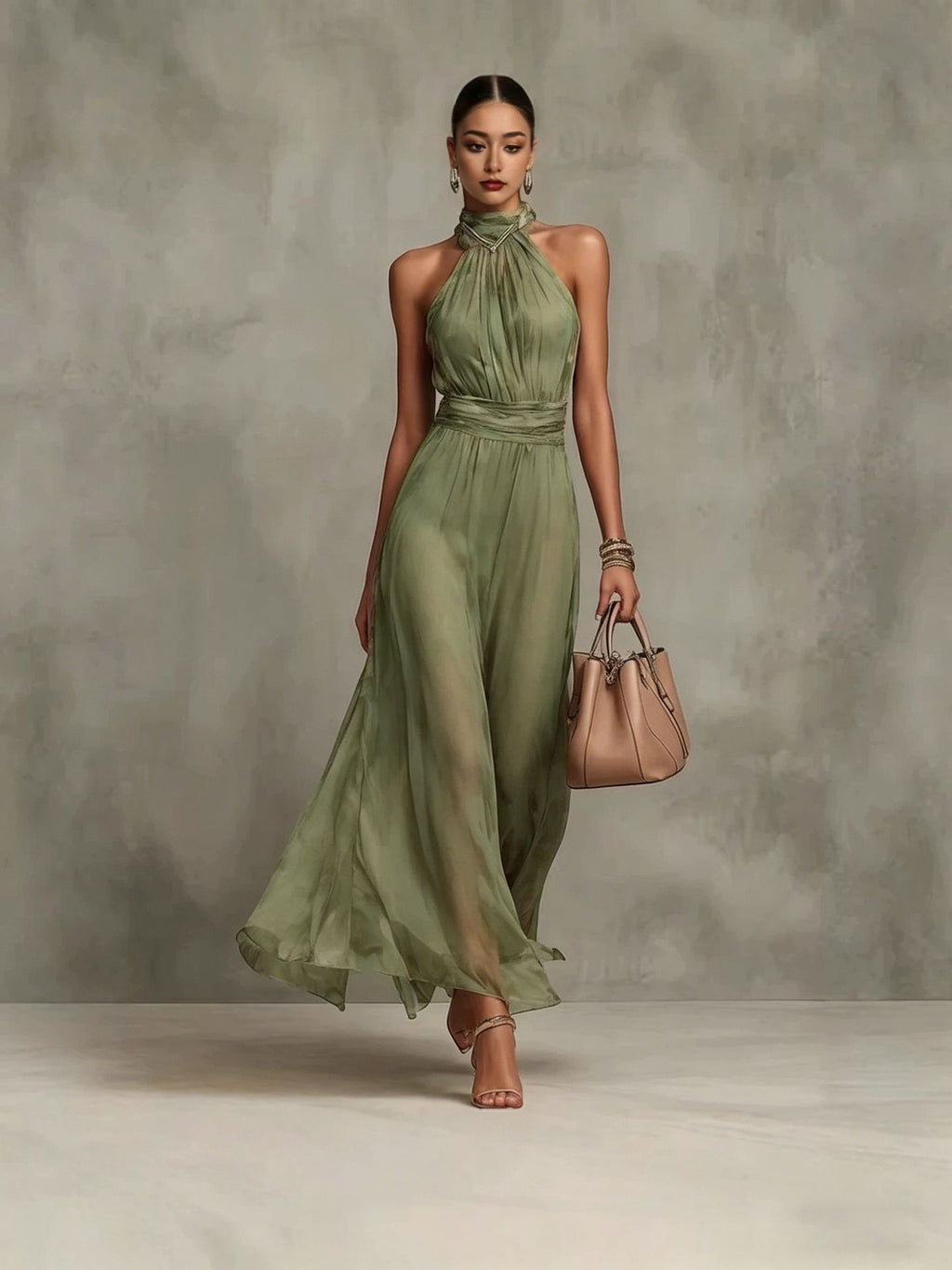 Resort-Kleid mit taillierendem, figurbetontem Plisseerock – Bild 4 | LuxeStyle