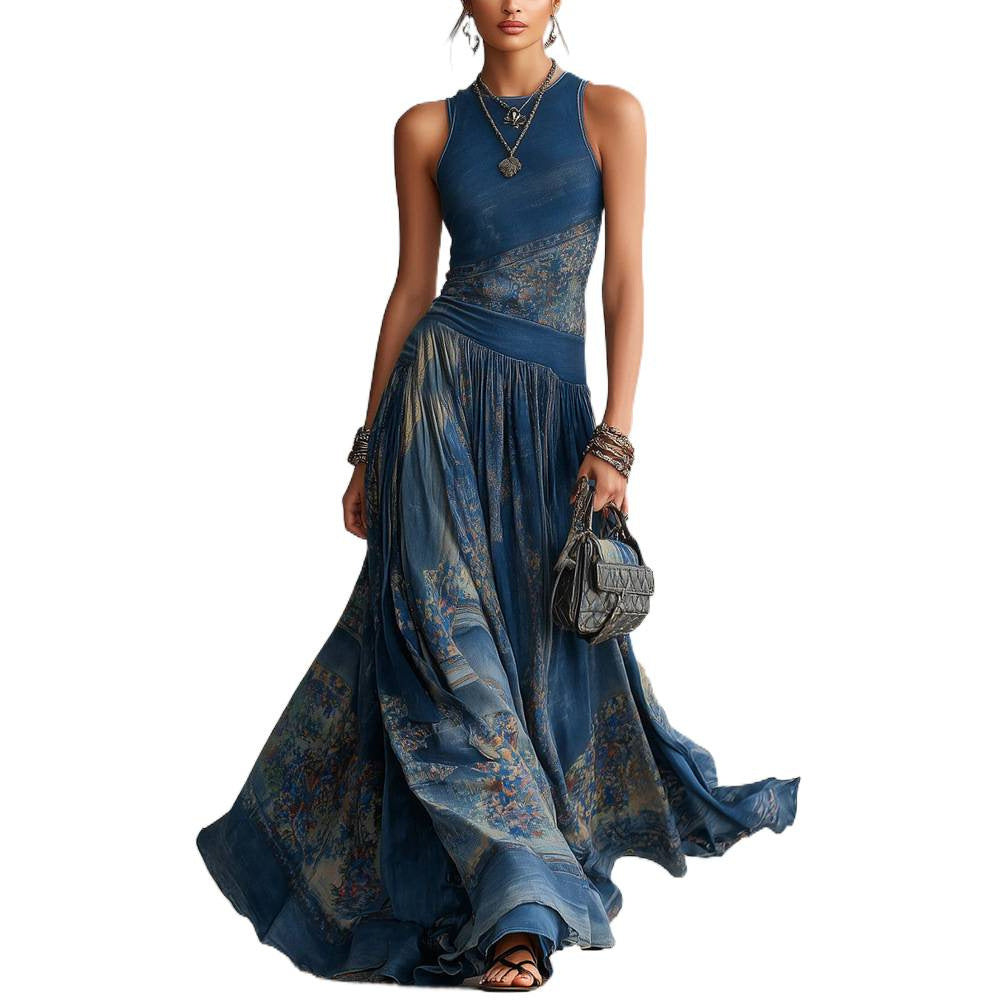 Ärmelloses Tanktop-Kleid mit Digitaldruck