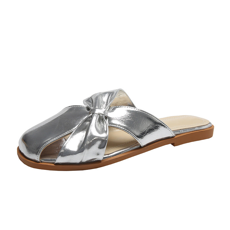 Bequeme flache Sandalen mit eckiger Zehenkappe – Bild 8 | LuxeStyle