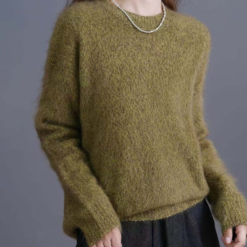Kaschmir-Wollpullover mit Rundhals