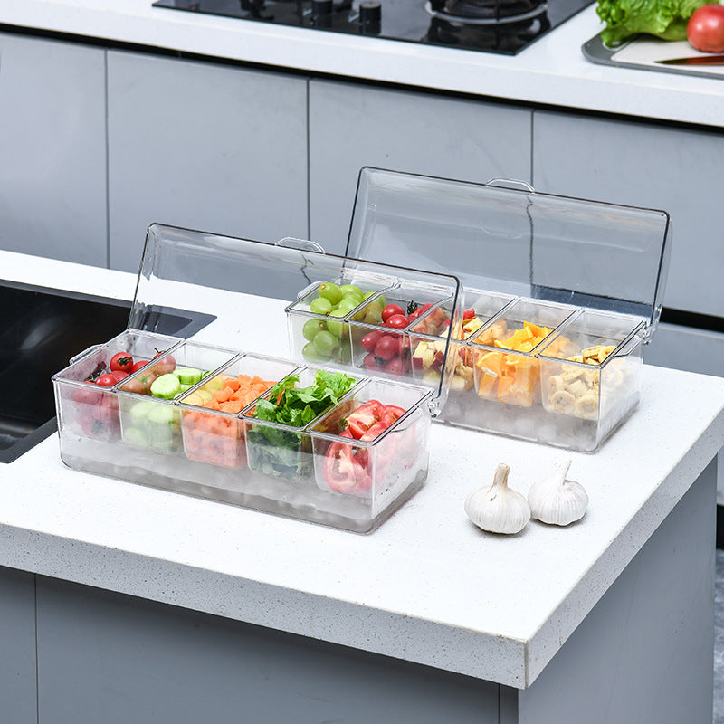 Transparenter Doppel-Salat-Container mit Deckel