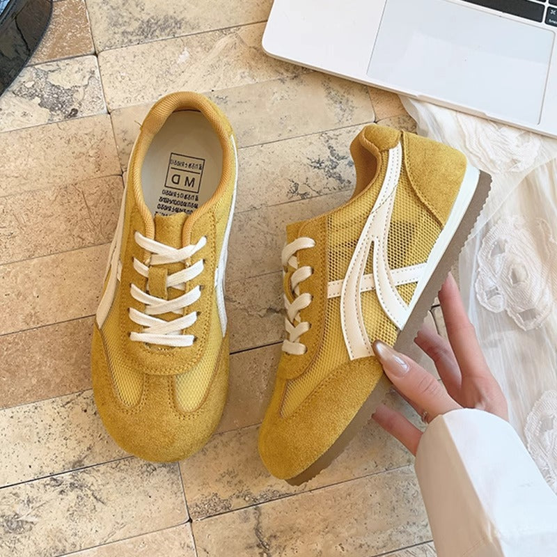 Frauenleder Cortez Schuhe mit atmungsaktivem Mesh