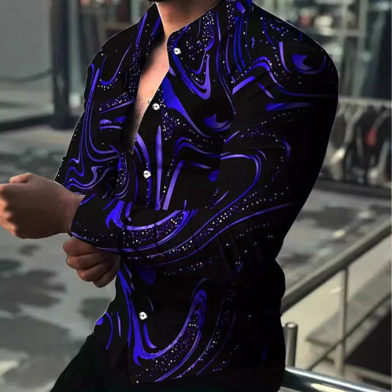 Herren Langarm Fashion-Shirt für Frühling und Herbst