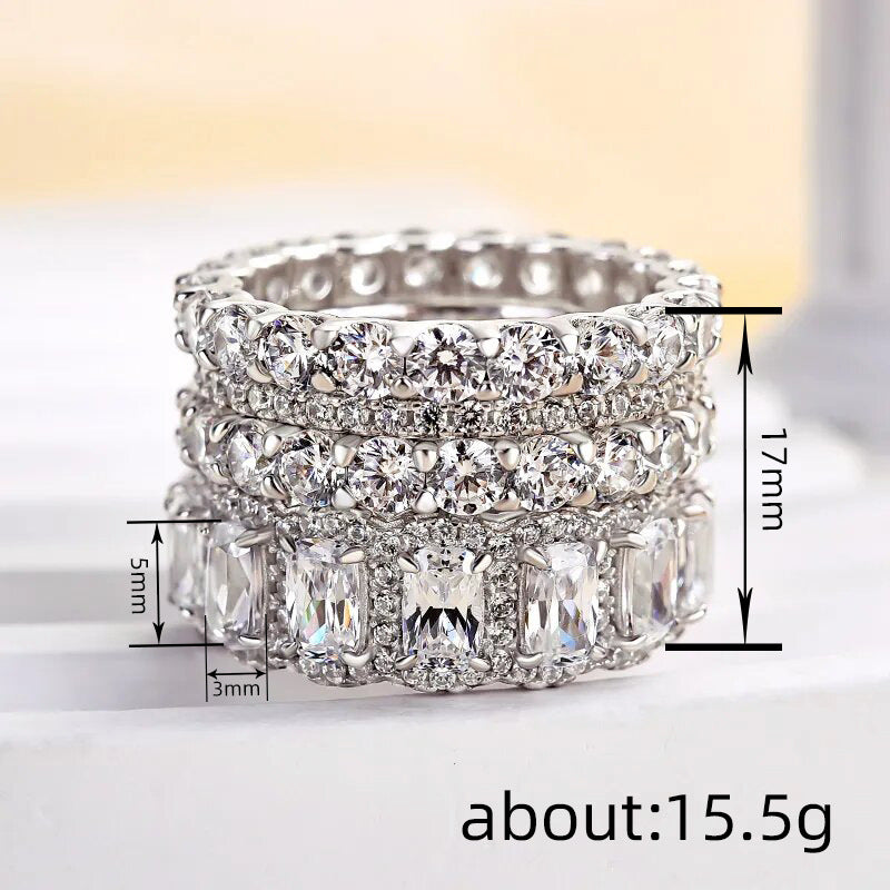 Vierteiliges Ring-Set mit Zirkonia-Einlage – Bild 4 | LuxeStyle