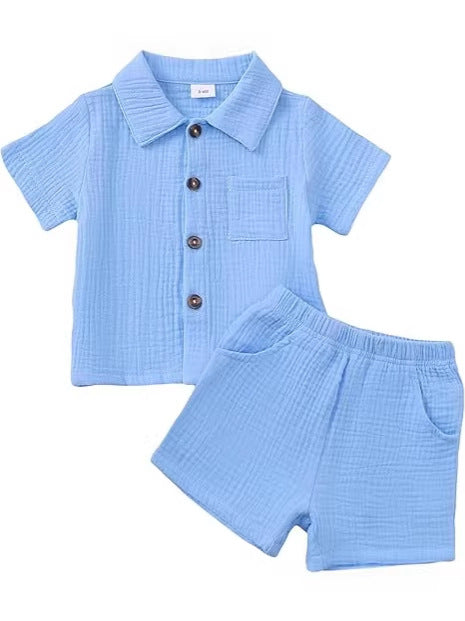 Baby Baumwoll-Leinen Set mit Shorts | LuxeStyle