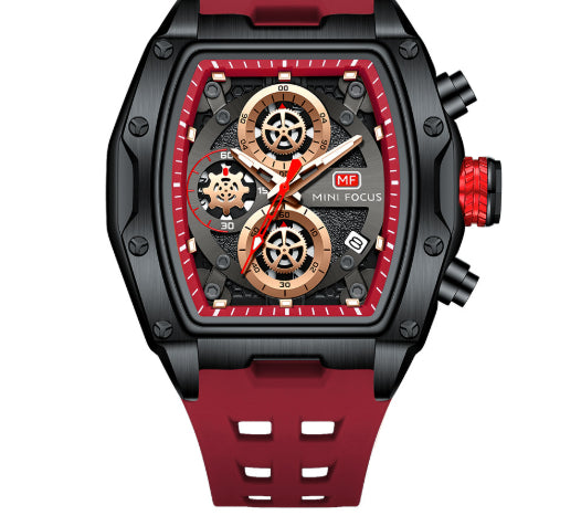 Sport Chronograph Herrenuhr mit Silikonarmband – Bild 2 | LuxeStyle