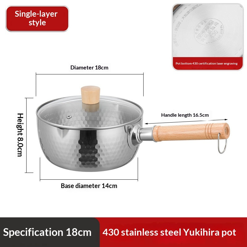 Yukihira Topf Edelstahl 18 cm mit Deckel