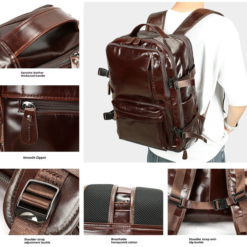 Rucksack aus Echtleder – 30×20×45 cm – Bild 5 | LuxeStyle