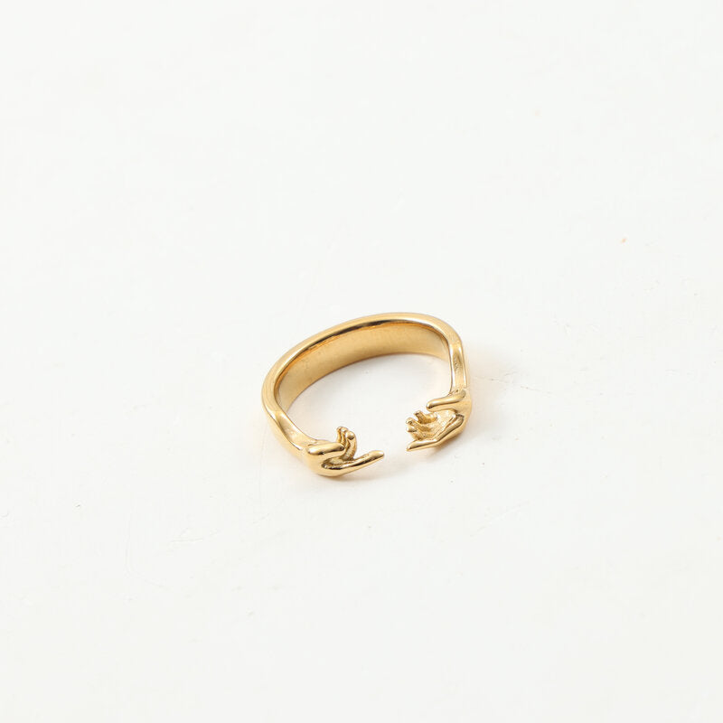 Titanstahl-Ring mit 18k Goldüberzug