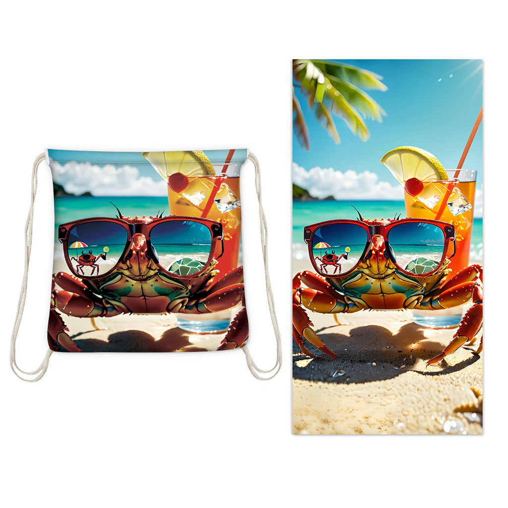 Badetuch mit integriertem Rucksack