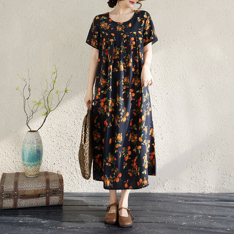 Elegantes Baumwollseidenkleid mit Taschen