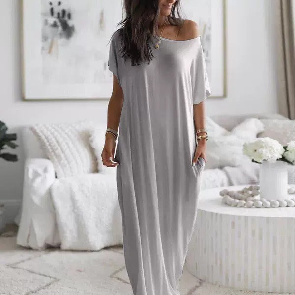 Elegantes Maxikleid mit kurzen Ärmeln – Bild 4 | LuxeStyle