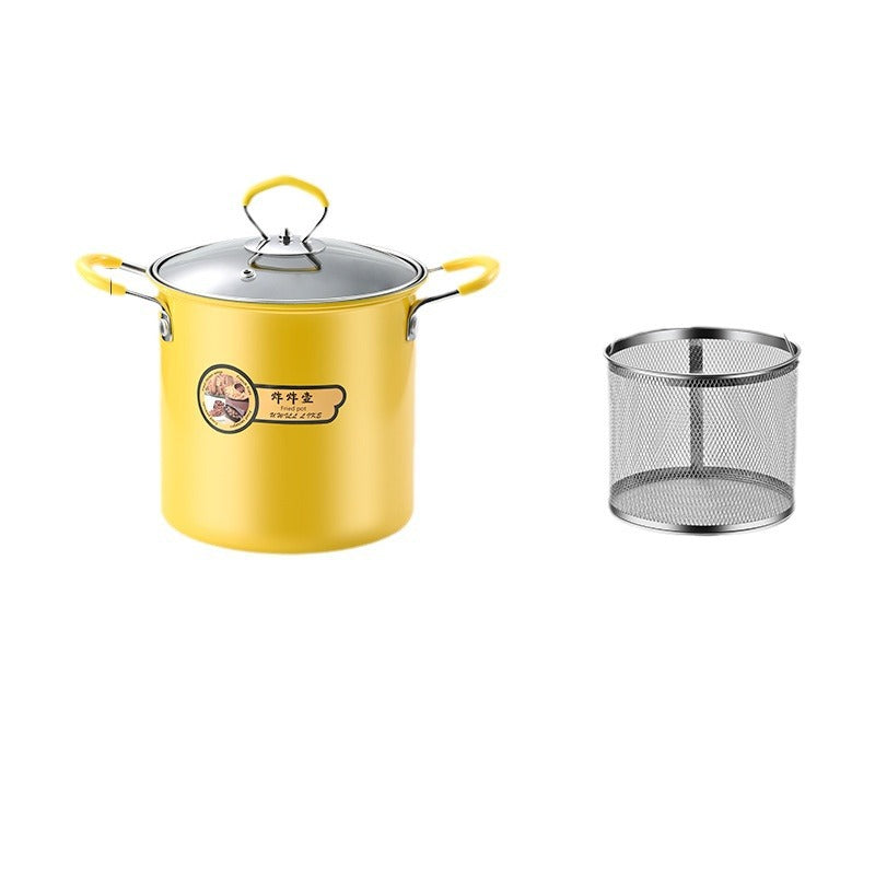 Fritteuse mit Sieb und Glasdeckel