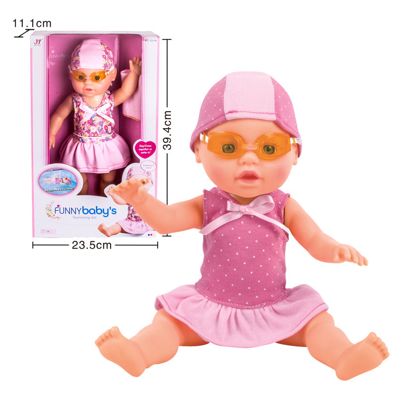 Schwimmende Badepuppe mit Zubehör