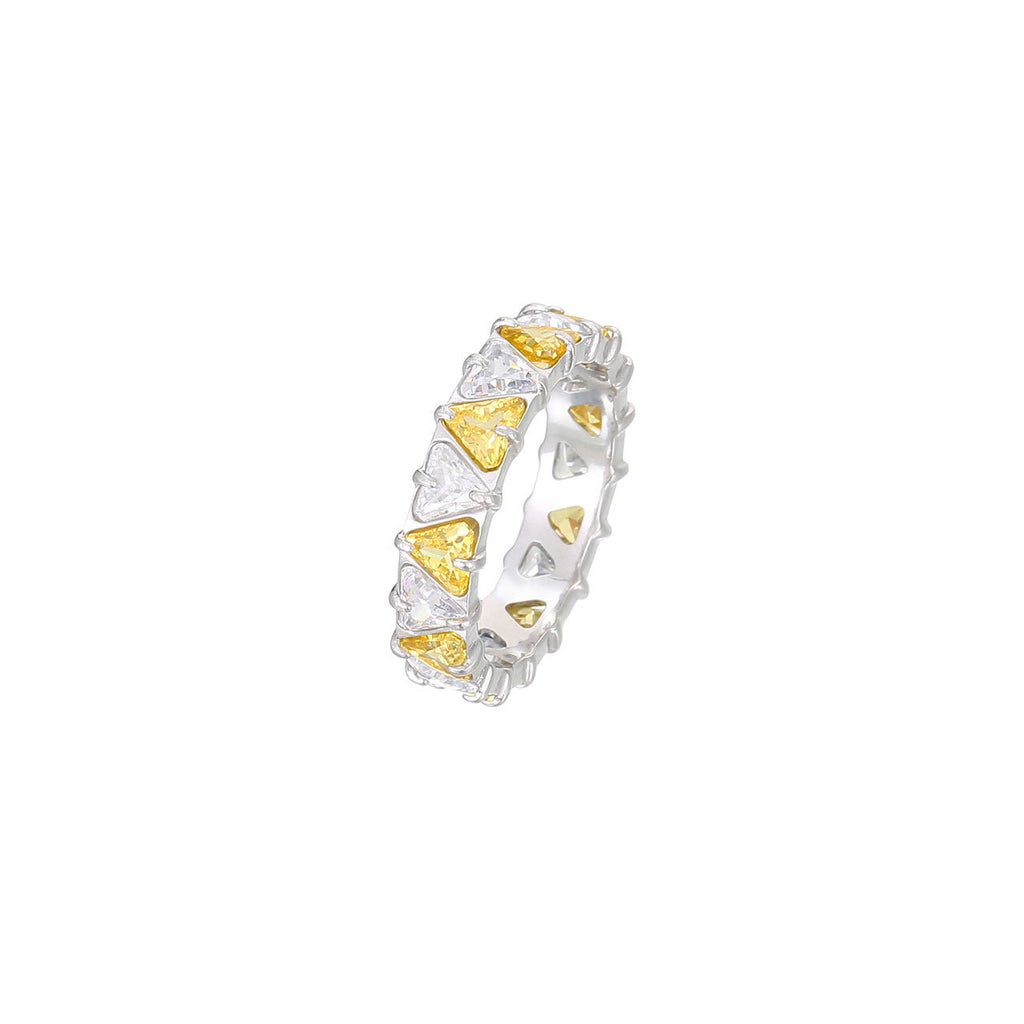 Herzring aus Titanstahl mit Zirkonia