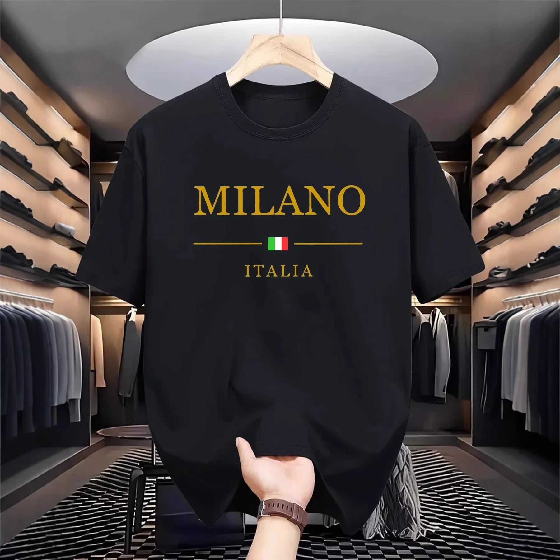 Vintage T-Shirt mit Rundhals und kurzen Ärmeln