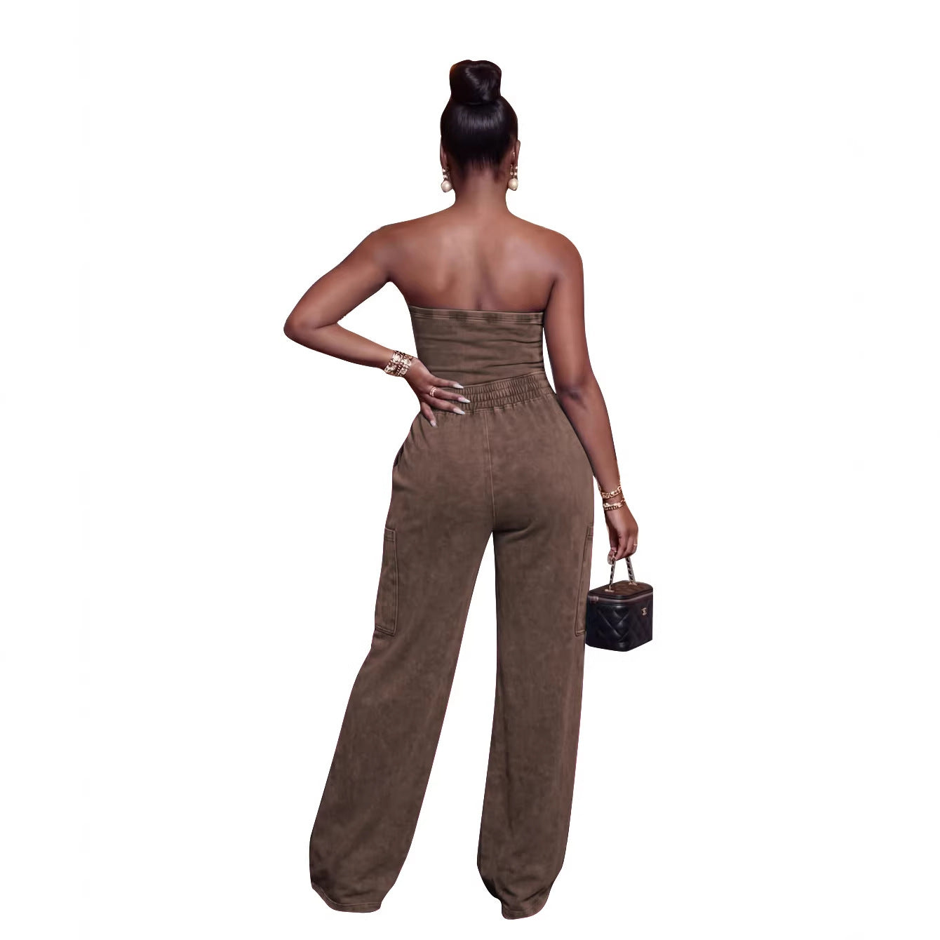 Jumpsuit «Casual Washed» mit weitem Bein
