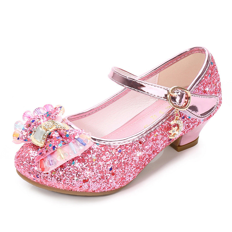 Mädchen Prinzessin Leder Schuhe mit Kristall & Schleife – Bild 8 | LuxeStyle