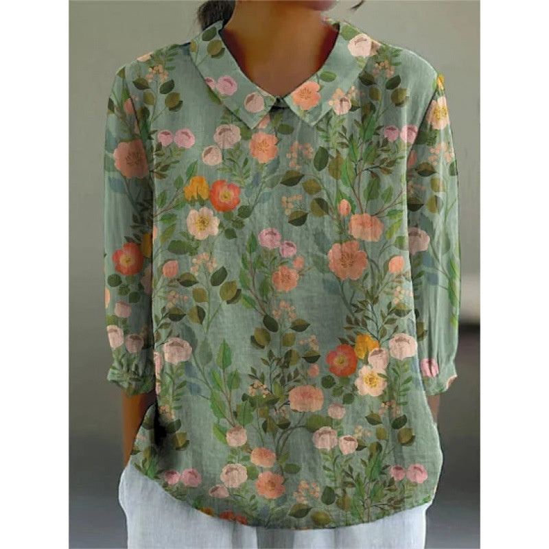 Loose Langarmshirt im Retro-Look