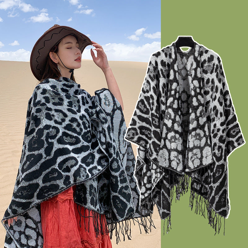 Leopard-Schal aus Faux Cashmere