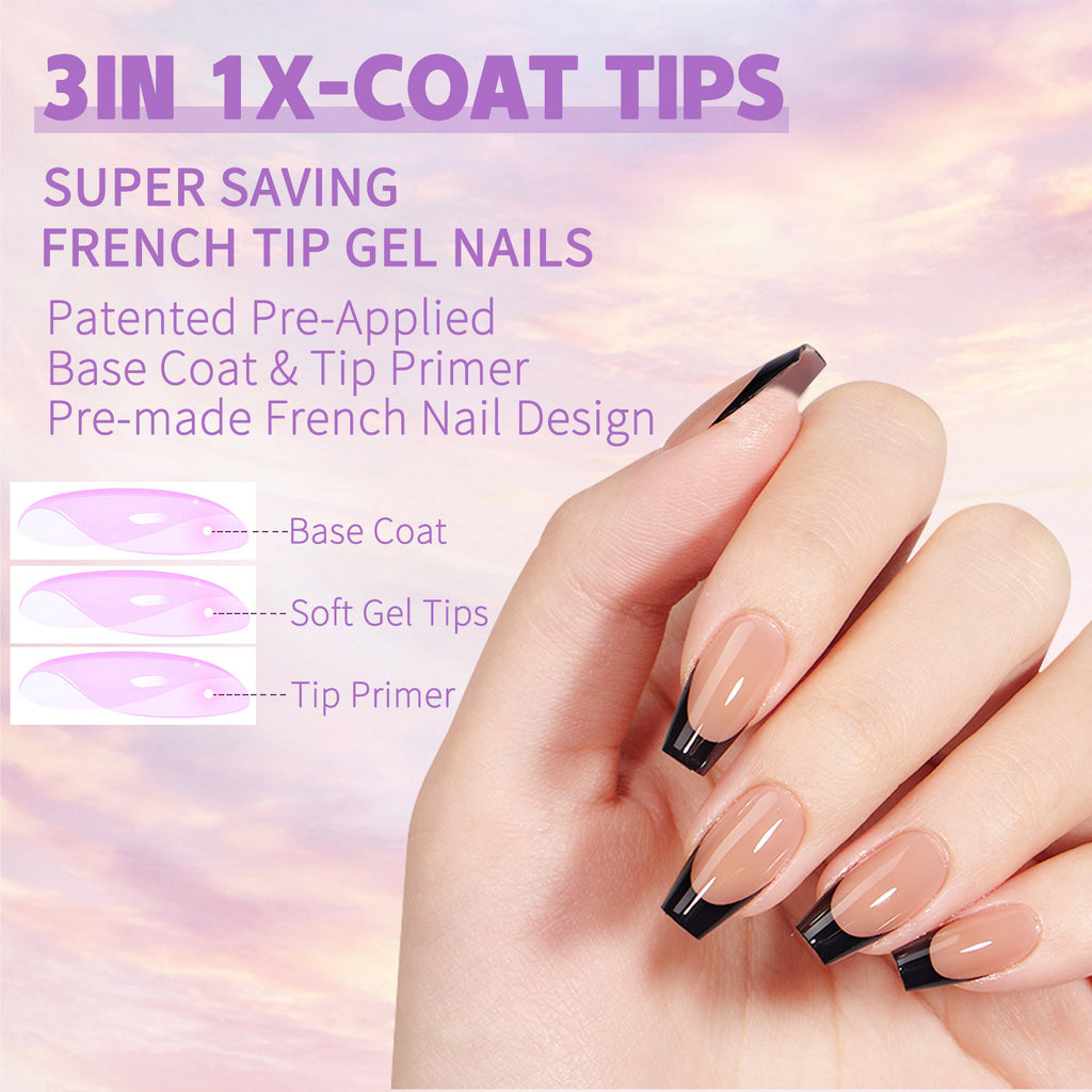 French Black Armour Wearable Nails