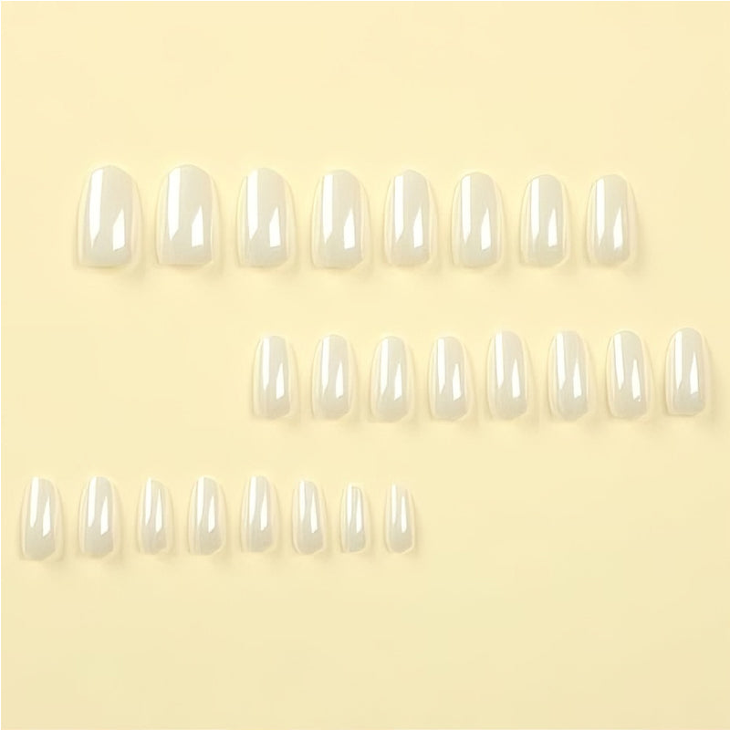 Aurora White Fake Nails – Lange Wasserrohr-Form