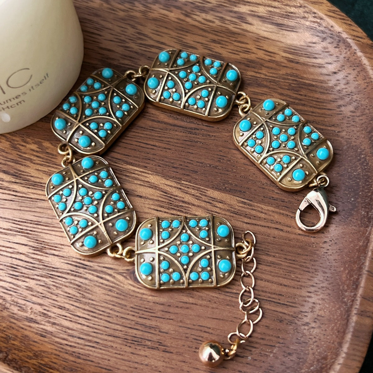 Retro Türkis Halskette und Armband – Bild 3 | LuxeStyle
