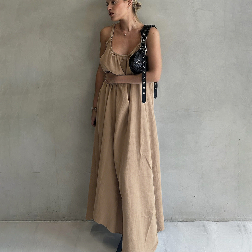 Strukturiertes Trägerkleid aus Baumwolle