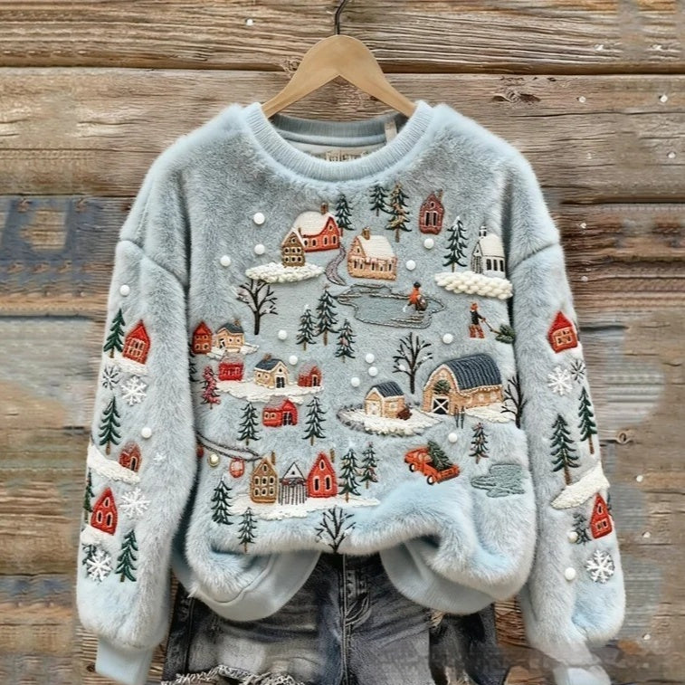 3D Digital-Print Flannel Sweatshirt