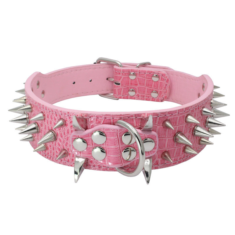 Lederhalsband mit schwarzen Nieten für Hunde – Bild 2 | LuxeStyle