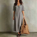 Boho-Kleid «Ibiza» – Baumwoll-Leinen, locker