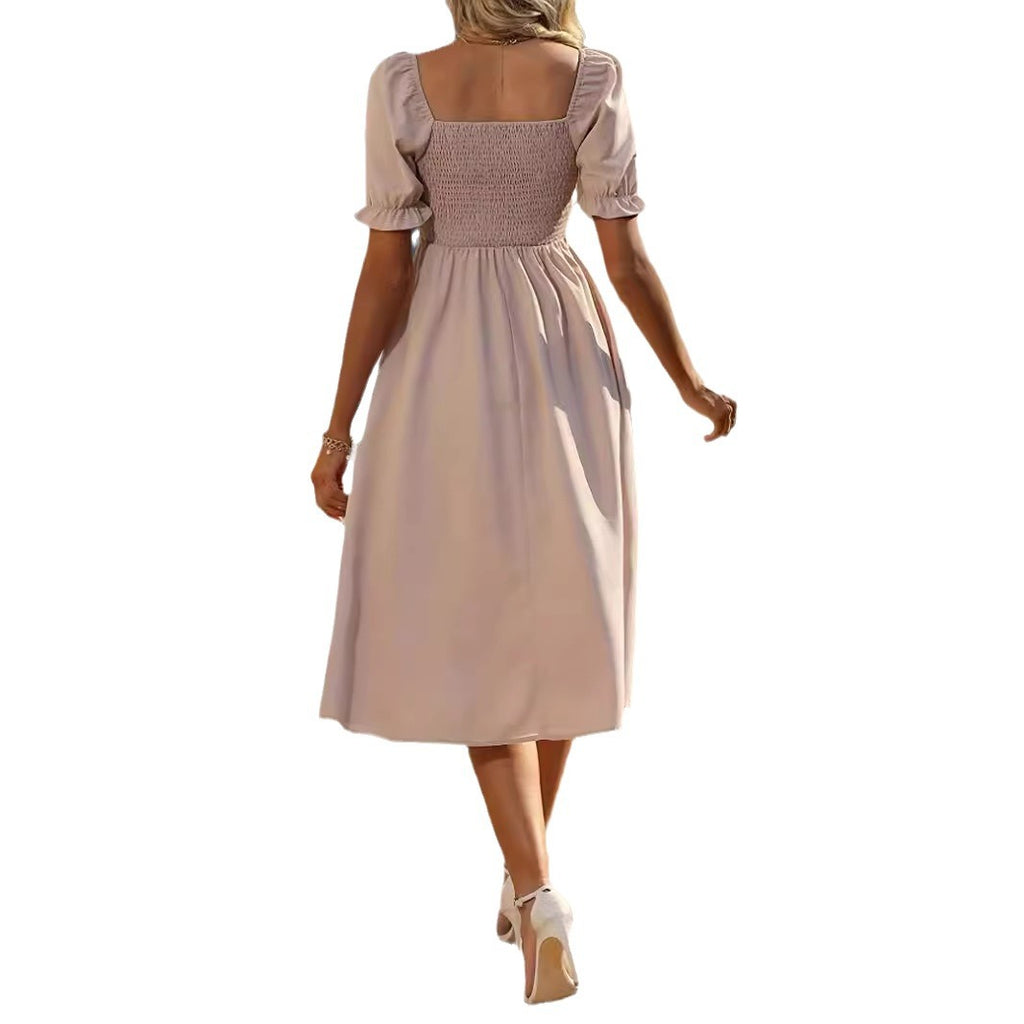 Damen-Plisseekleid mit eckigem Ausschnitt – Bild 3 | LuxeStyle