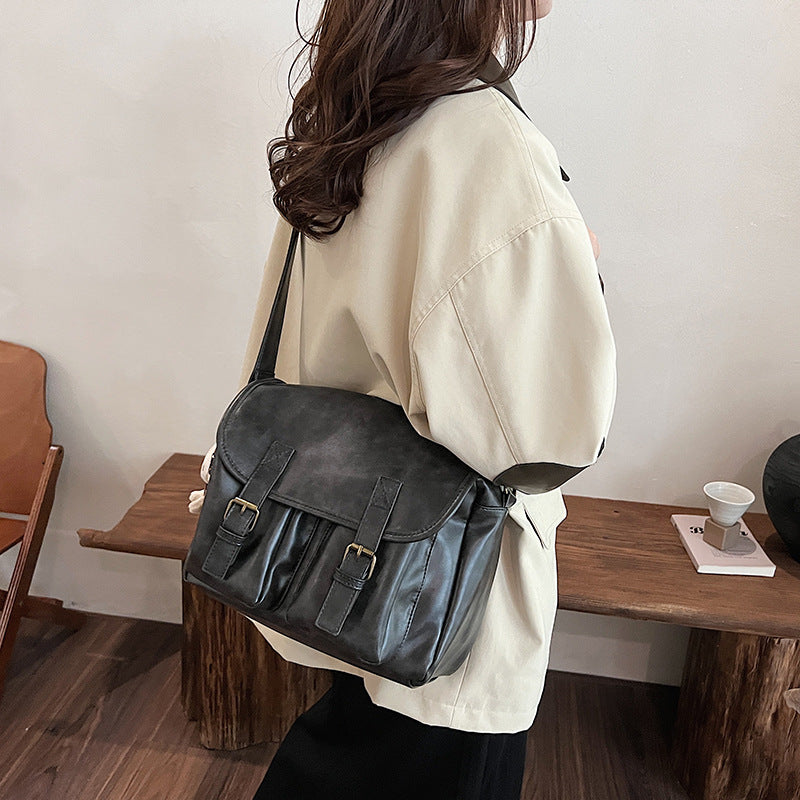 Schultertasche «Milano» – PU-Leder, grosse Kapazität