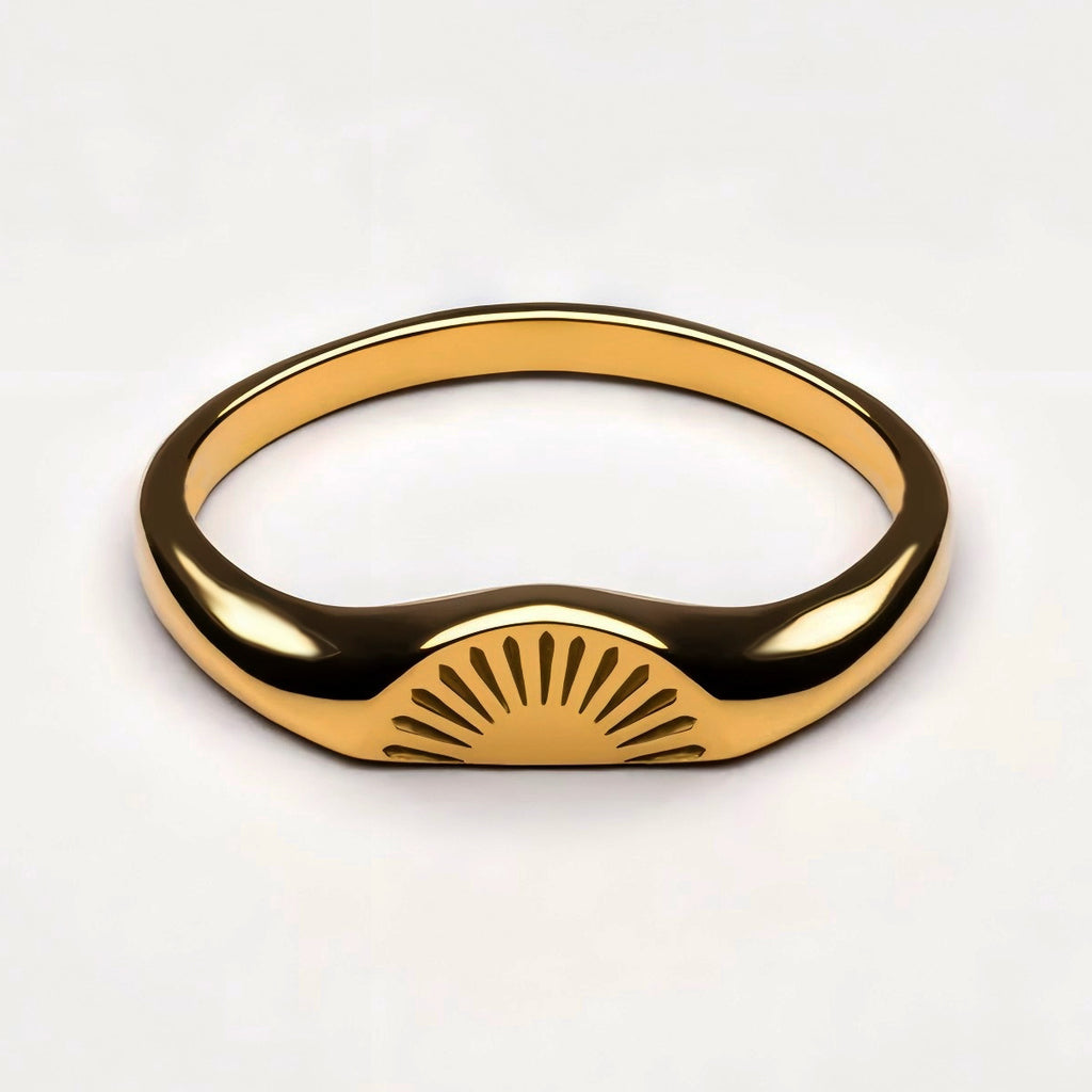 Geometrischer Edelstahlring mit Textur | LuxeStyle
