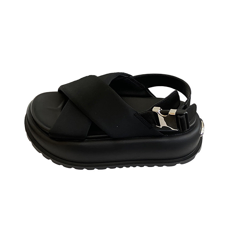 Retro Fashion EVA Plateau-Sandalen mit Kreuzschnalle – Bild 3 | LuxeStyle