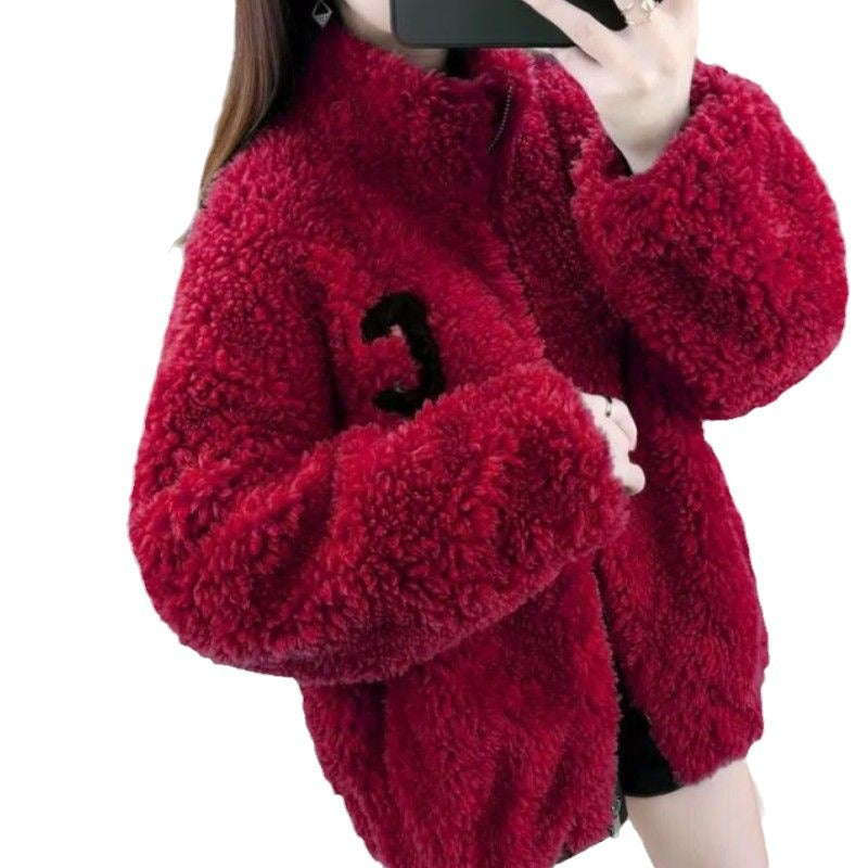 Kurzer Wende-Shearling-Mantel für Damen