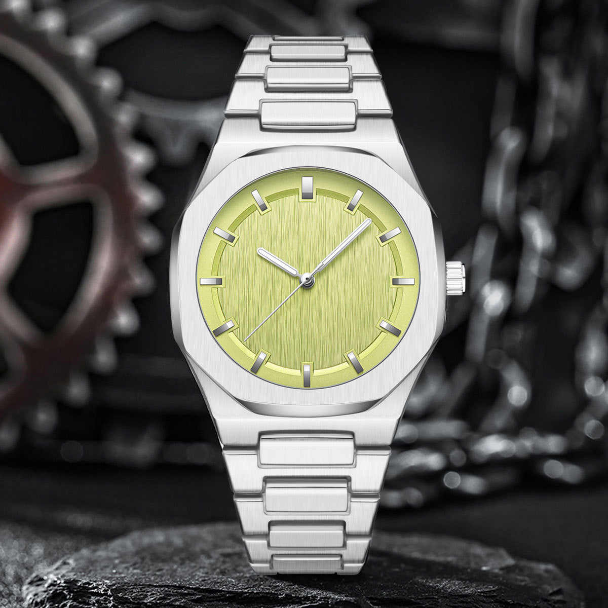 Oktogonale Herrenuhr mit grossem Zifferblatt – Bild 1 | LuxeStyle