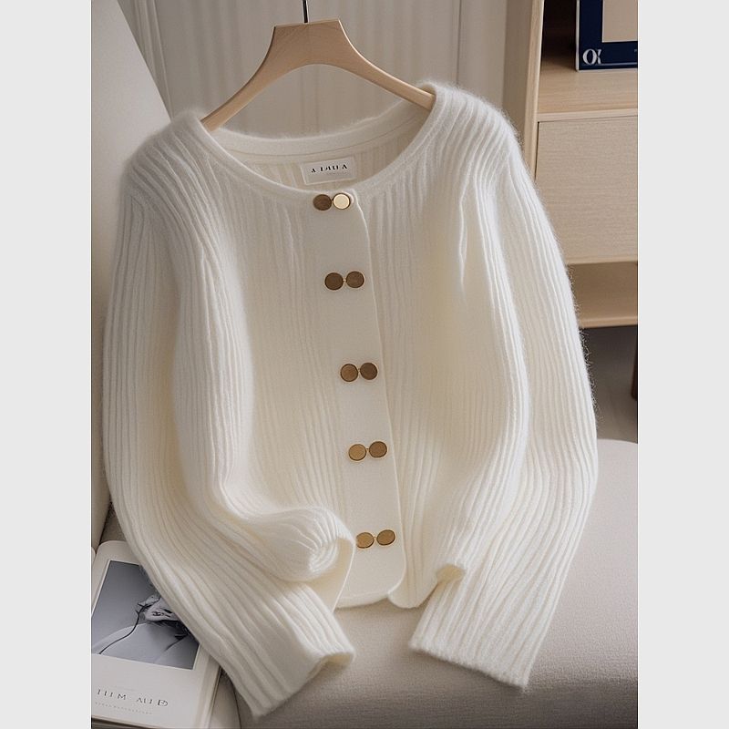 Kurzes Stricktop für Damen, Langarm – Bild 5 | LuxeStyle