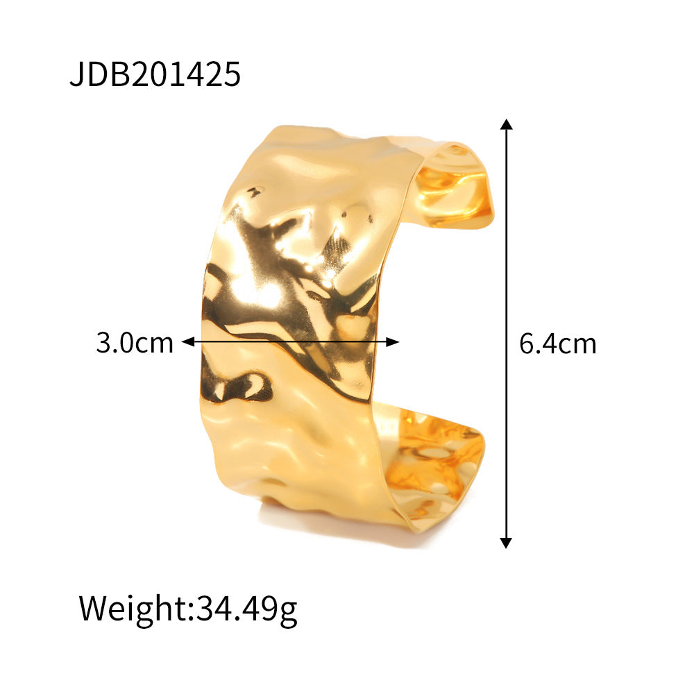 Vergoldetes offenes Armband aus Edelstahl – Bild 4 | LuxeStyle