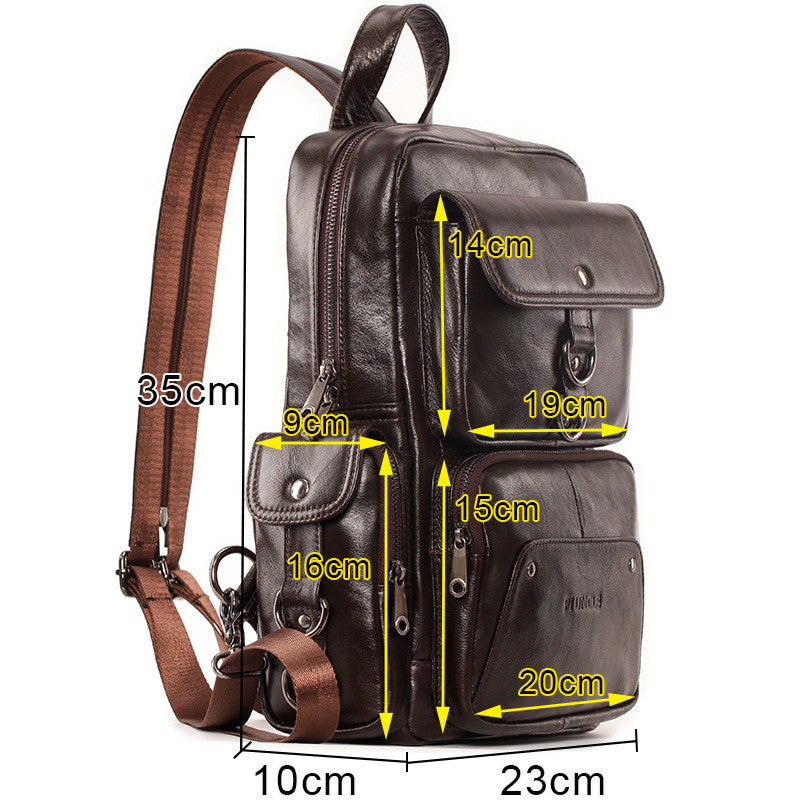 Rindsleder-Rucksack mit Reissverschluss – Bild 4 | LuxeStyle