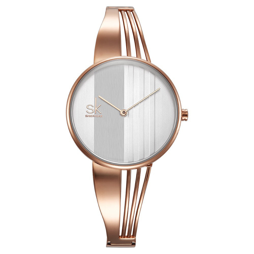 Quarzuhr für Damen in Silber-Roségold – Bild 5 | LuxeStyle