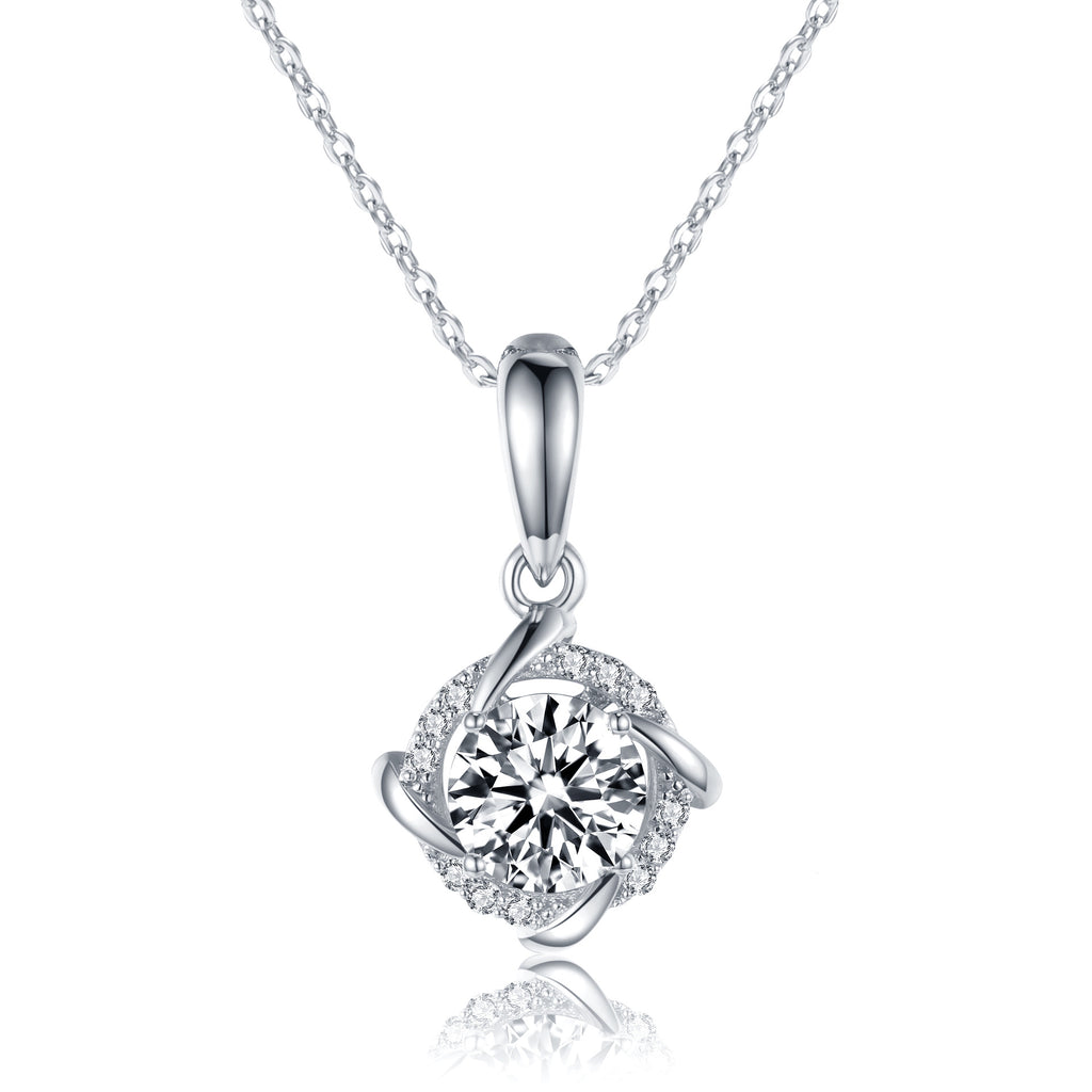 Moissanite Halskette mit Twist-Anhänger