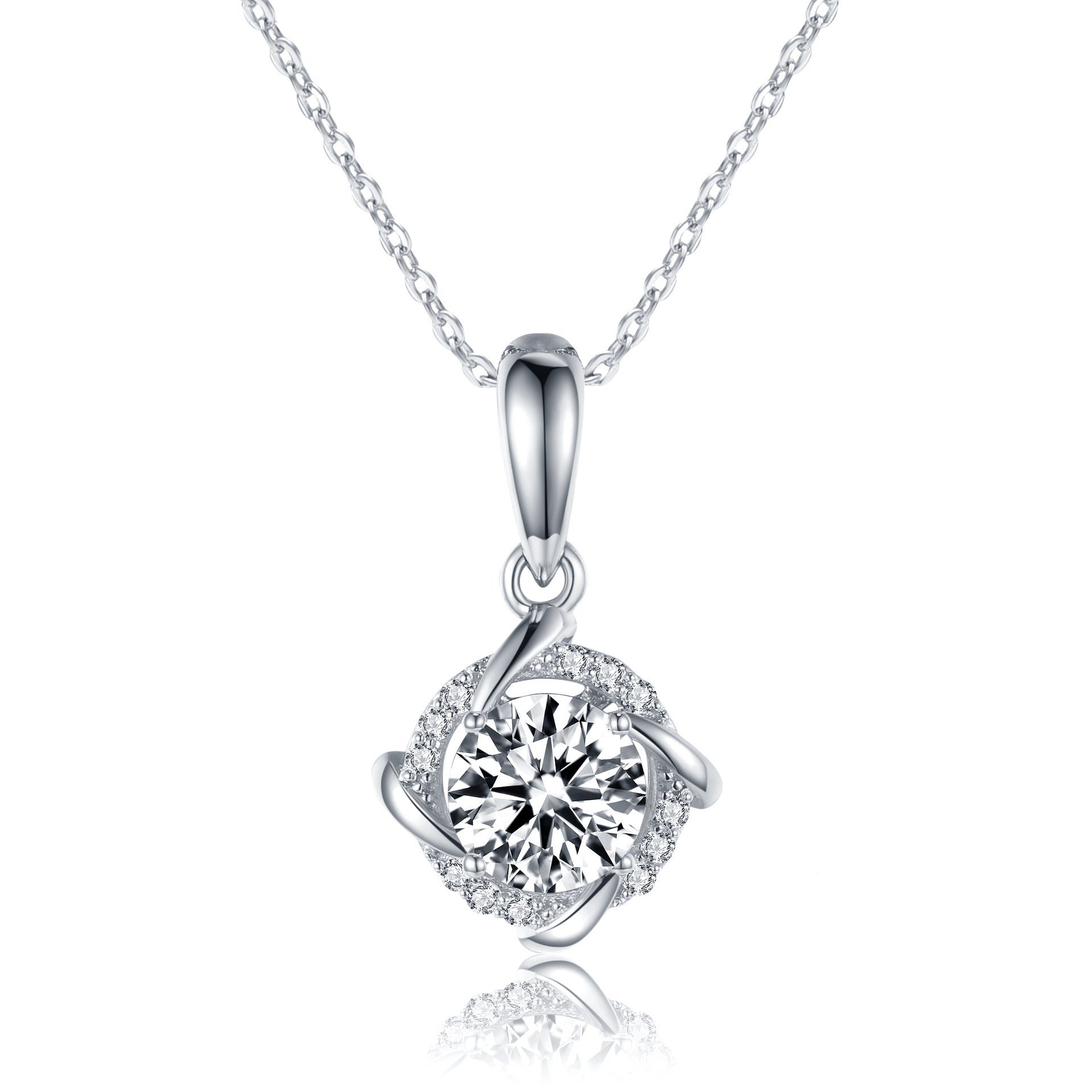 Moissanite Halskette mit Twist-Anhänger
