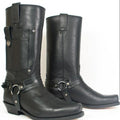 Bestickte Knight Leder Boots mit hohem Absatz