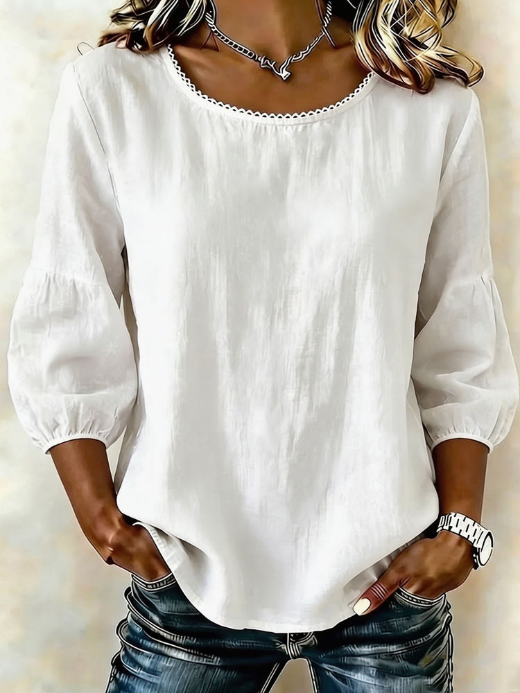 Lässiges Langarm-T-Shirt für Damen