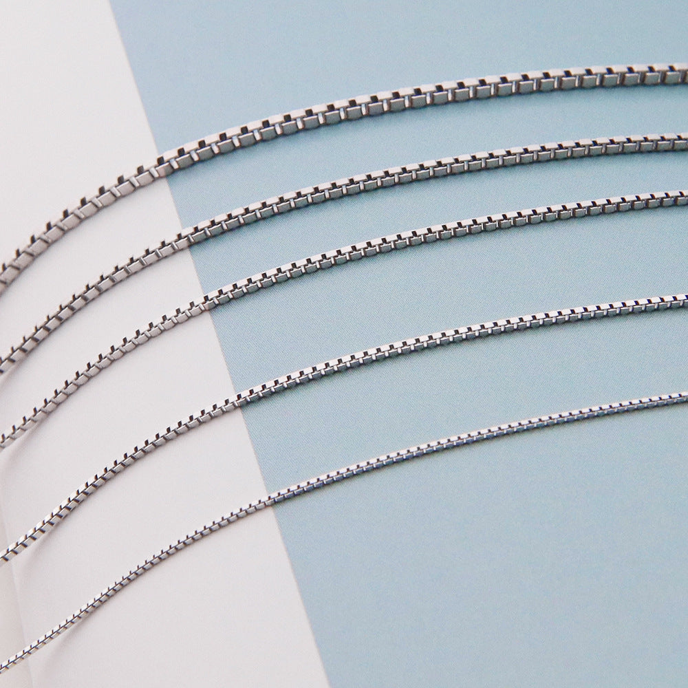S925 Silber Halskette mit Boxkette