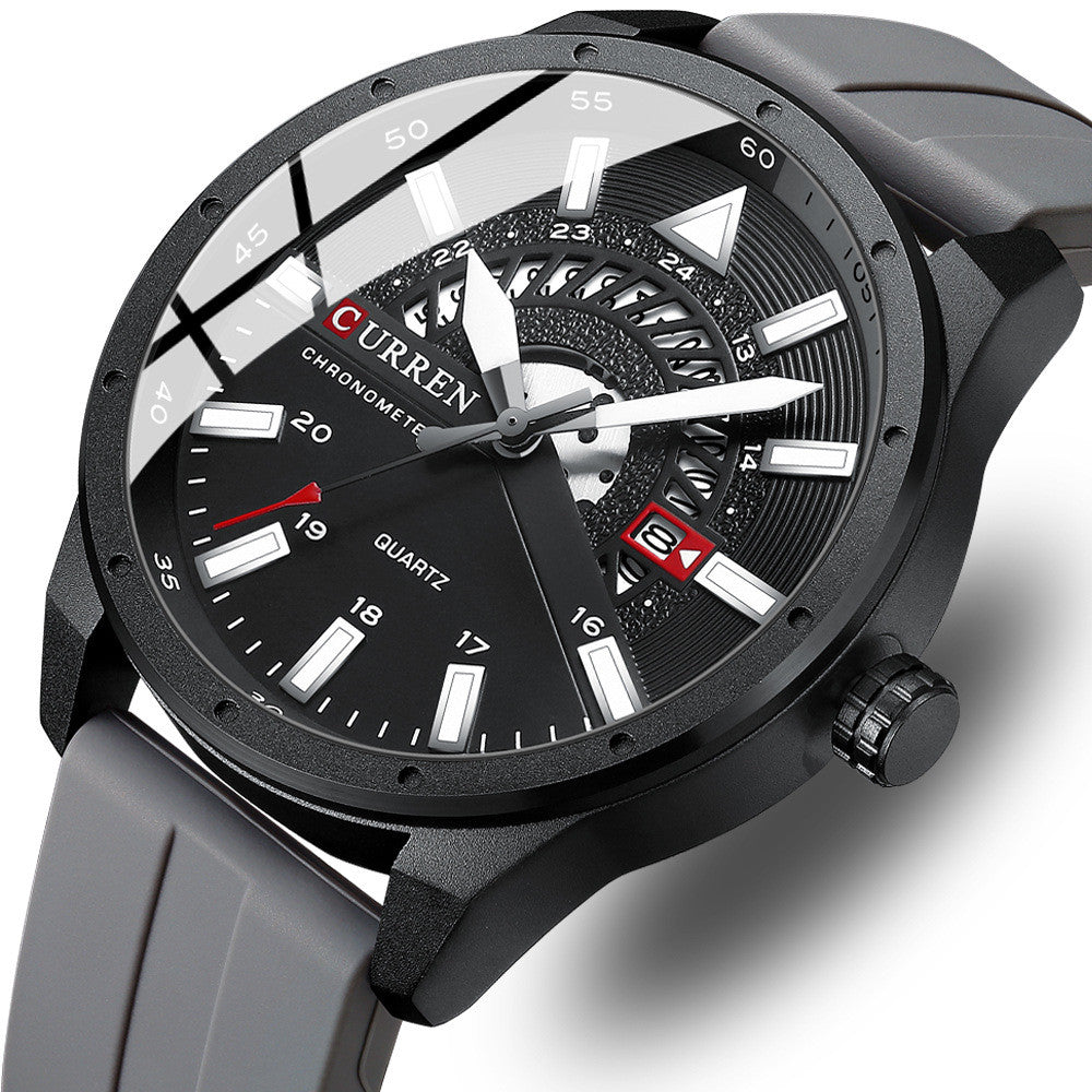 Herren Quarz-Uhr mit Silikonarmband – Bild 3 | LuxeStyle