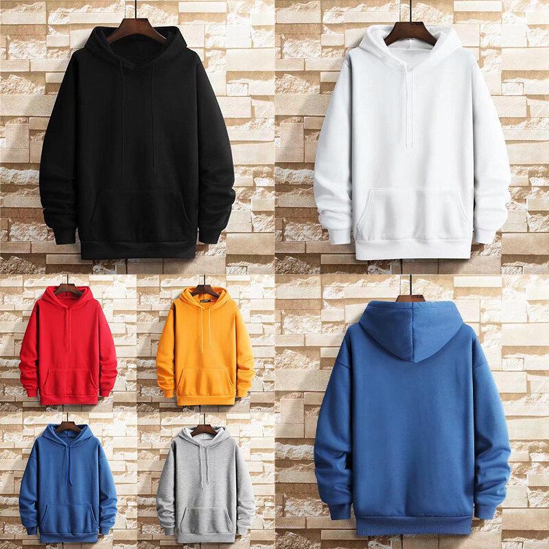 Unifarbenes Kapuzen-Sweatshirt